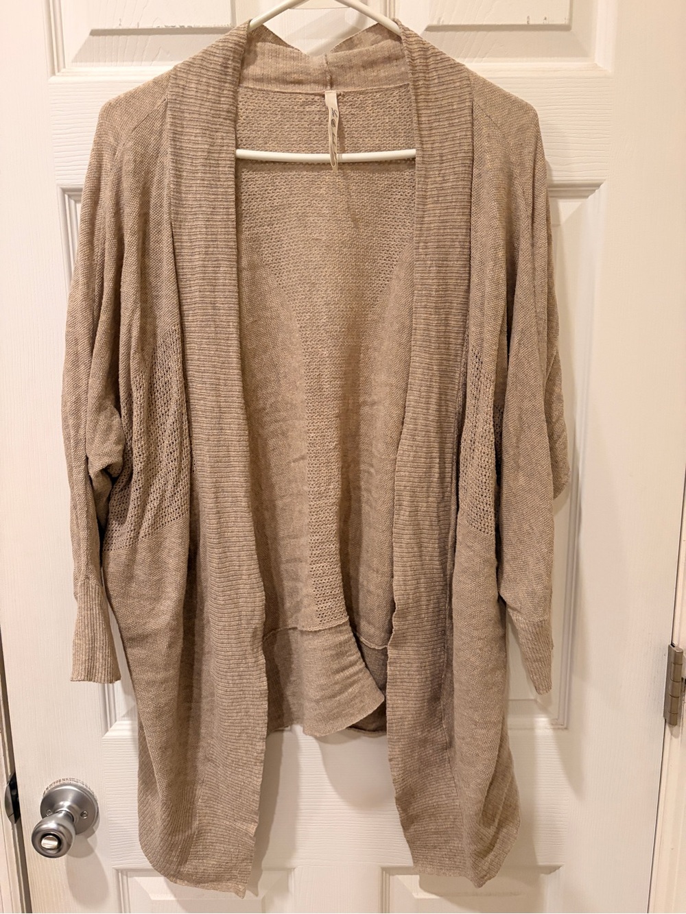 Leo & Nicole Beige Open-Front Women's Cardigan